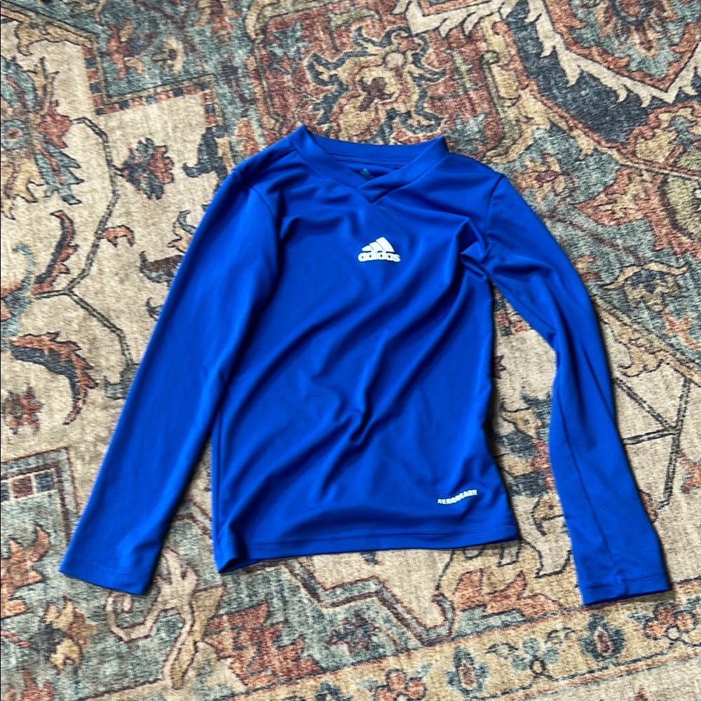 Adidas Royal Blue Long Sleeve Shirt Base Layer. 7/8.